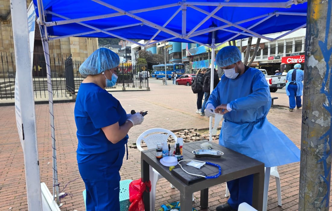 Palomas atendidas en la plaza lourdes
